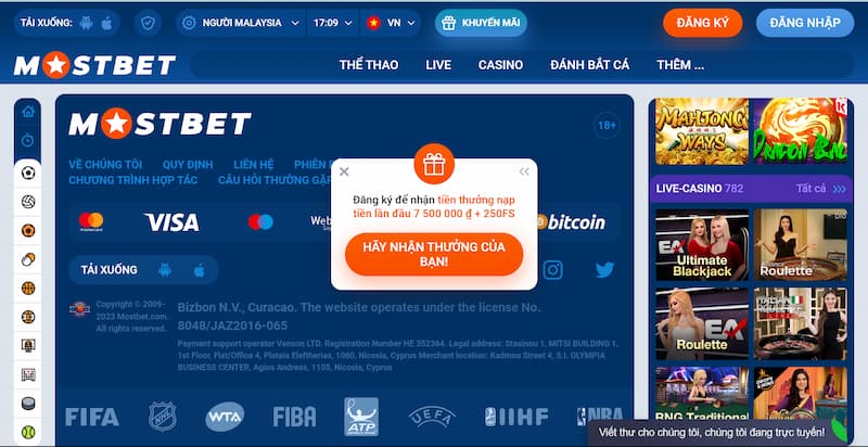 Những ưu điểm của nhà cái Mostbet