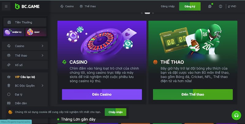 Kho cá cược cực khủng đến từ BC Game