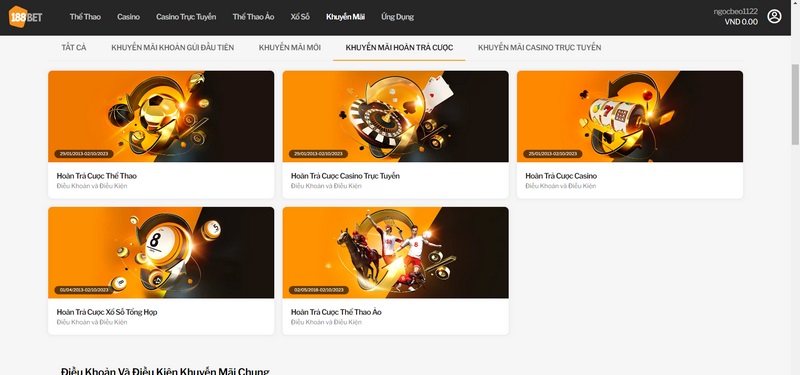 Hoàn trả cược thể thao với ưu đãi lên đến 7.6%