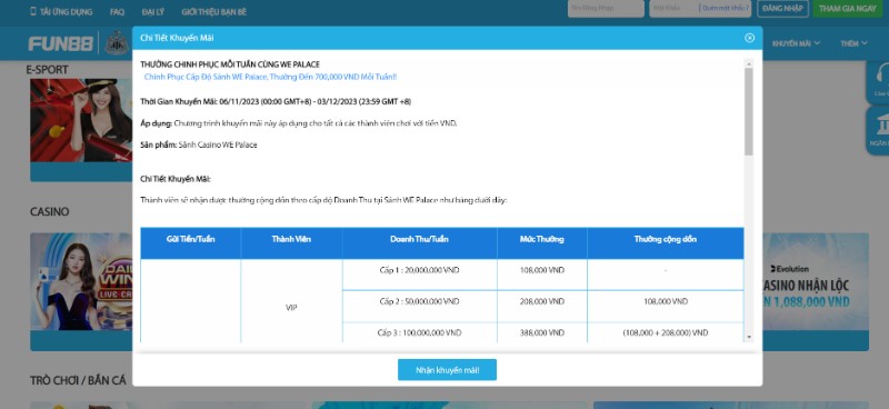 Khuyến mãi khủng tại Fun88 tặng người chơi WE Place 